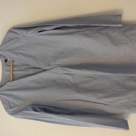 Theory Ophelia Taff Stripe Career Office Work Minimalist Wear Shirt Sz Small - Picture 4 of 9